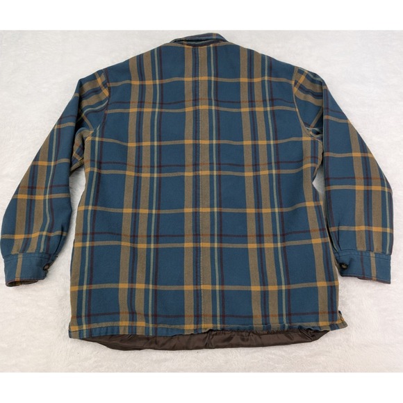 Pendleton Lined Shacket Jacket Men's Size L Blue Plaid Side Pockets Cotton Shirt - Picture 10 of 10
